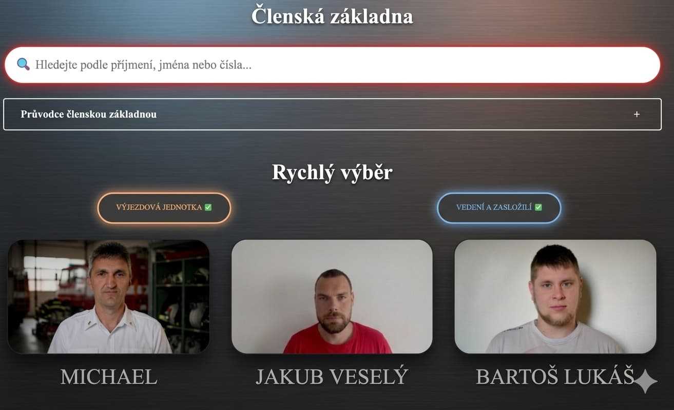 Členská základna a výjezdová jednotka SDH Rožďalovice