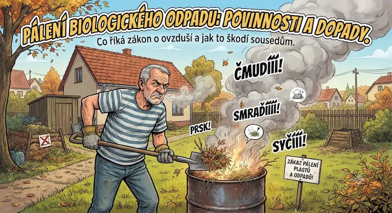 Spalování biologického odpadu - SDH Rožďalovice